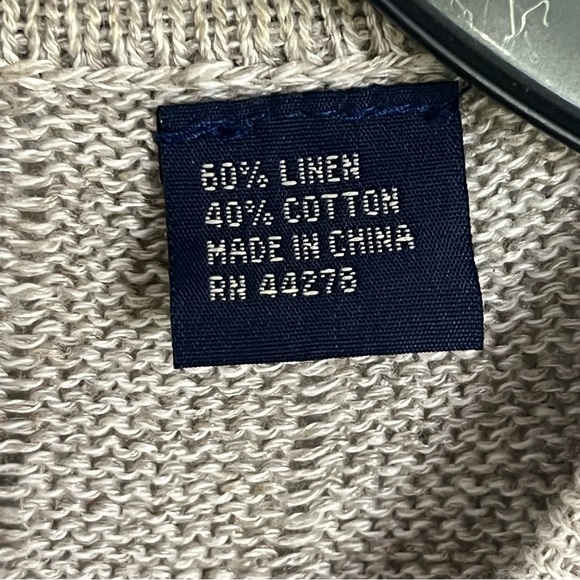 Vintage 90s Beige Linen Floral Cozy Cottagecore Knit Grandma Sweater Vest Small - Picture 7 of 12